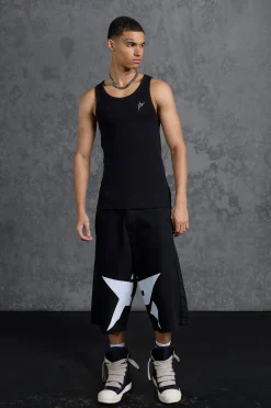 P-Star Muscle Fit Metal Branded Ribbed Vest | BoohooMAN UK