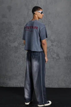 P-Star Oversized Boxy Soft Touch 1993 Burnout T-Shirt | BoohooMAN UK