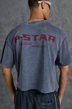 P-Star Oversized Boxy Soft Touch 1993 Burnout T-Shirt | BoohooMAN UK