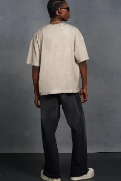 P-Star Oversized Boxy T-Shirt With Flag Print | BoohooMAN UK