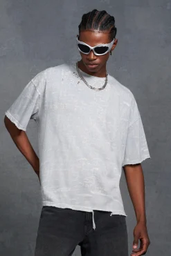 P-Star Oversized Boxy Washed T-Shirt With Text Print | BoohooMAN UK