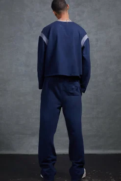 P-Star Oversized Cropped Sweatshirt With 100 Print | BoohooMAN UK