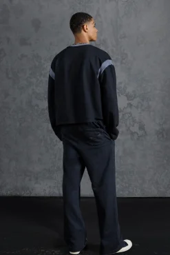 P-Star Oversized Cropped Sweatshirt With 100 Print | BoohooMAN UK