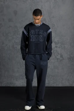 P-Star Oversized Cropped Sweatshirt With 100 Print | BoohooMAN UK