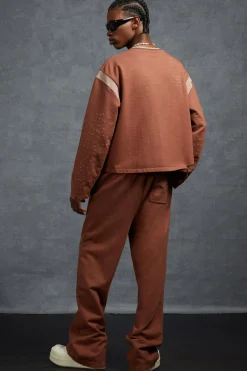 P-Star Oversized Cropped Sweatshirt With 100 Print | BoohooMAN UK