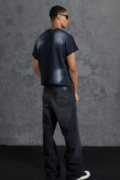 P-Star Oversized Cropped T-Shirt With P-Star Print | BoohooMAN UK