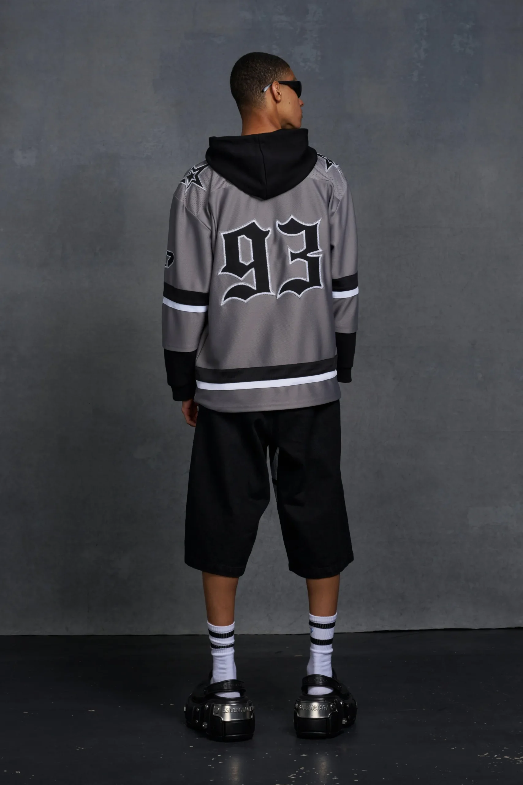 P-Star Oversized Hooded Hockey Jersey With Applique | BoohooMAN UK