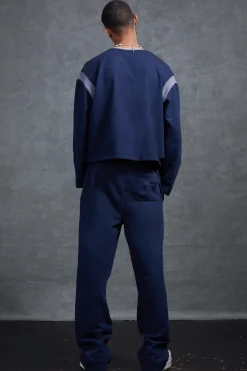 P-Star Slim Fit Flare Joggers With Distressing | BoohooMAN UK