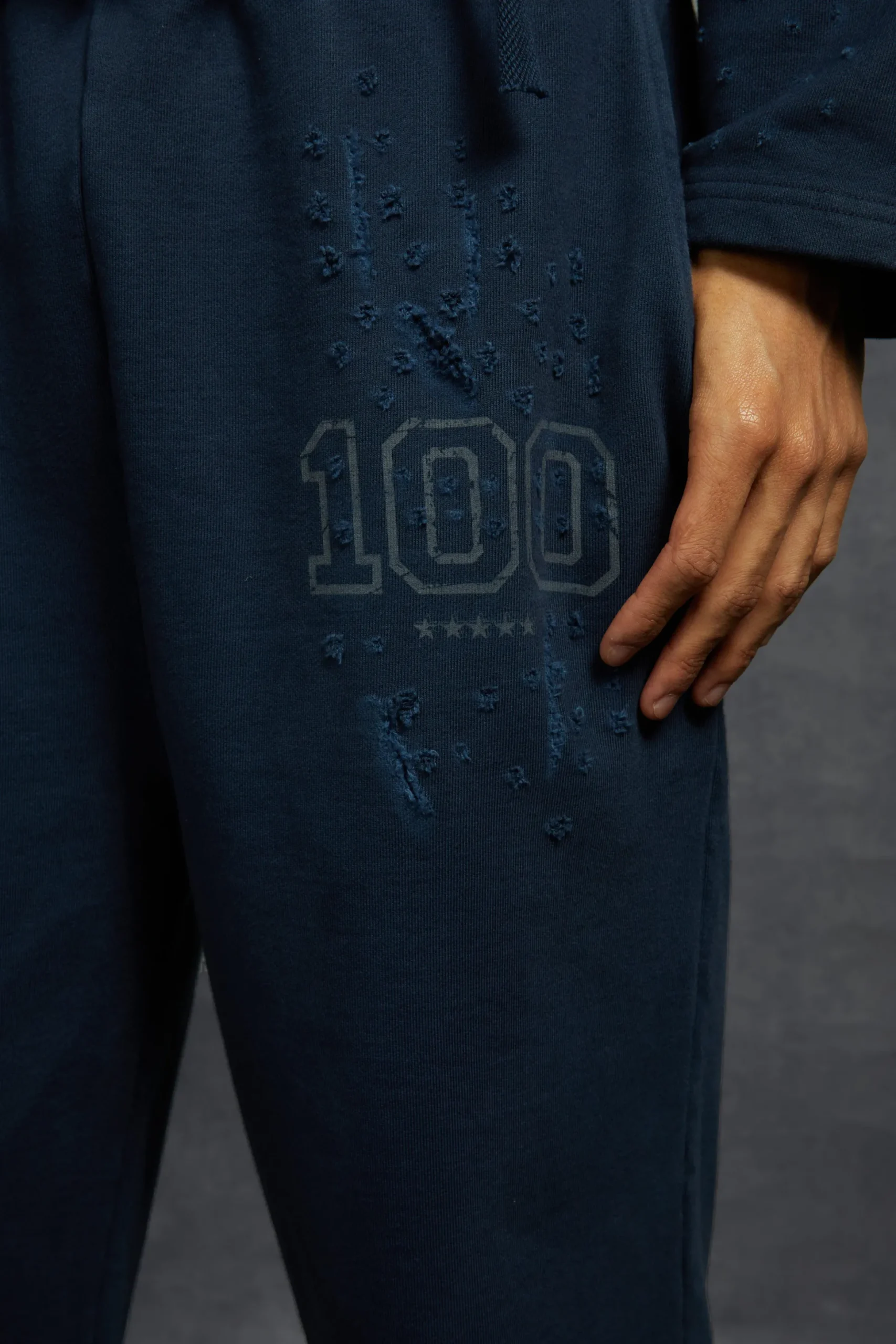 P-Star Slim Fit Flare Joggers With Distressing | BoohooMAN UK