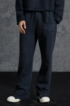 P-Star Slim Fit Flare Joggers With Distressing | BoohooMAN UK