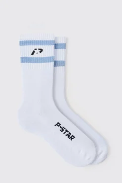 P-Star Sport Tube Socks With Injection Print | BoohooMAN UK