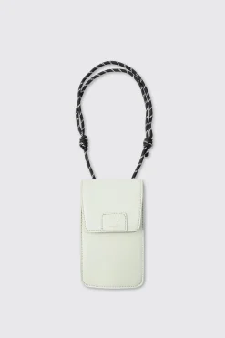 PU Man Tab Phone Bag In Light Grey | BoohooMAN UK