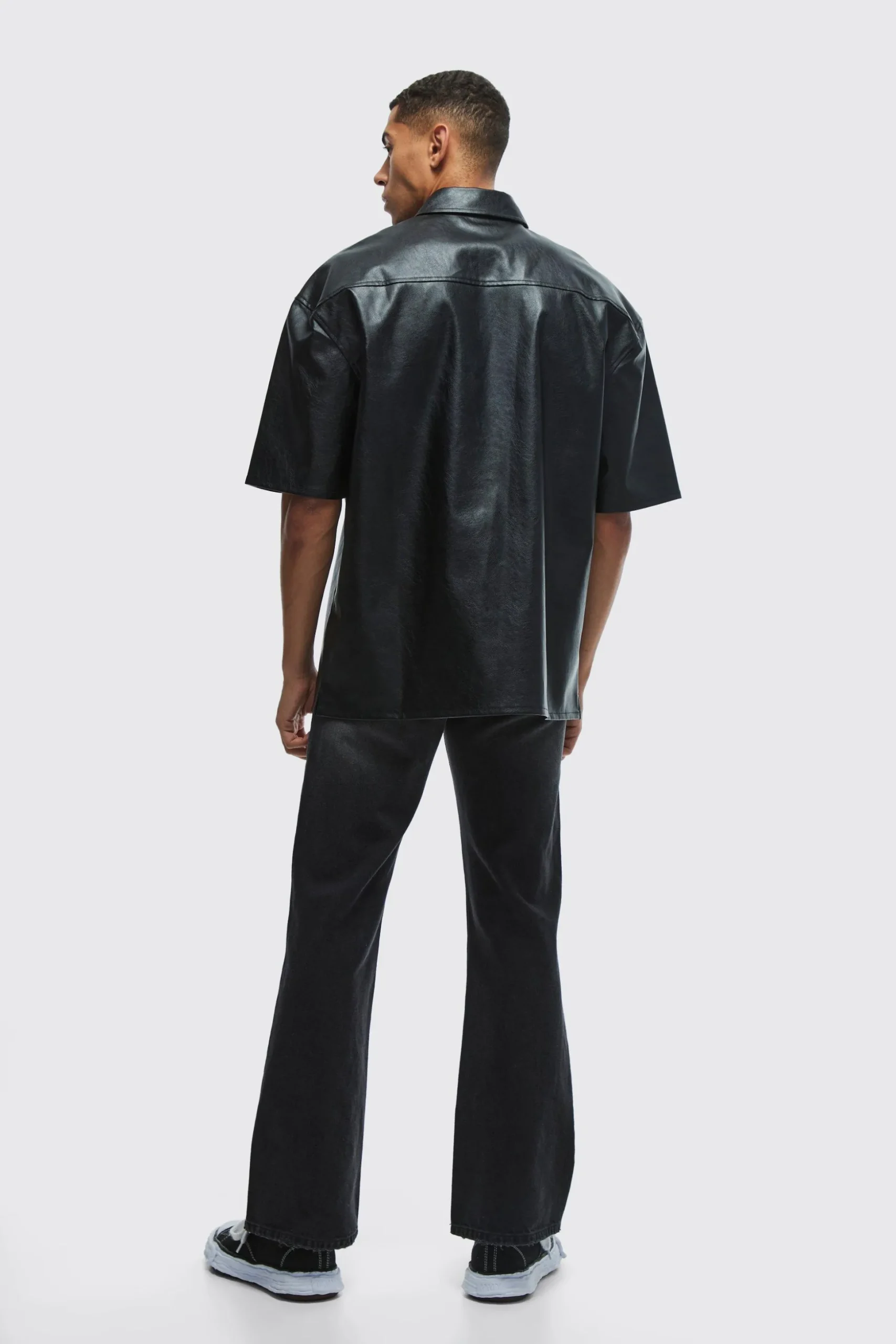 PU Oversized Boxy Shirt | BoohooMAN UK