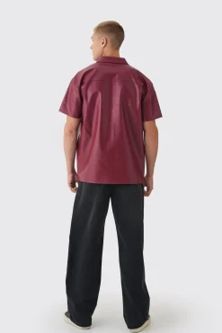 Pu Oversized Panel Detail Shirt | BoohooMAN UK