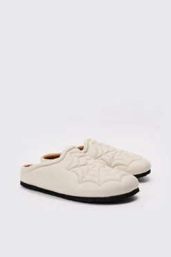 PU Padded Mule In Stone | BoohooMAN UK
