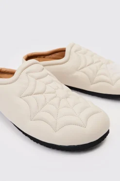 PU Padded Mule In Stone | BoohooMAN UK