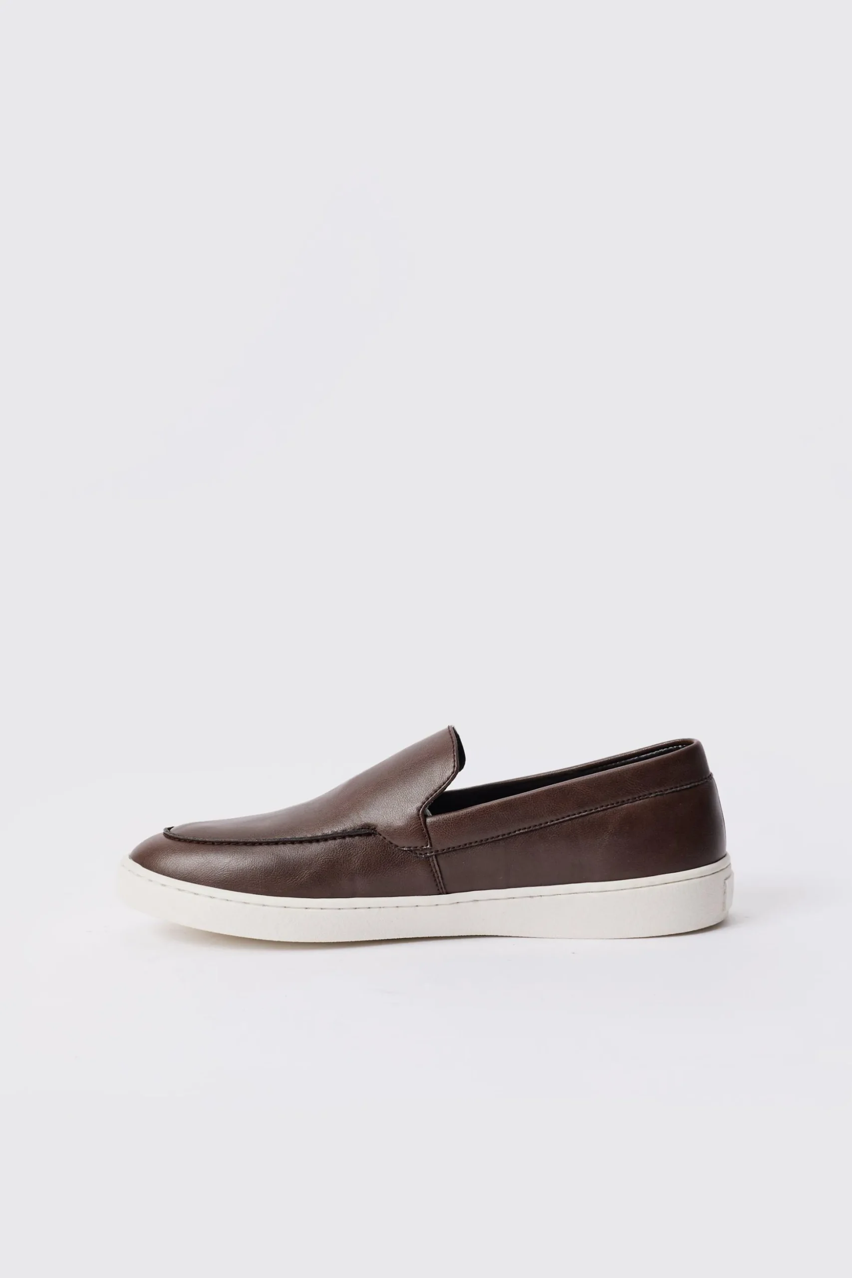 PU Slip On Loafer In Brown | BoohooMAN UK