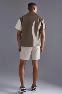 Pu Spliced Boxy Shirt | BoohooMAN UK