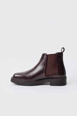PU Square Toe Chelsea Boot In Brown | BoohooMAN UK