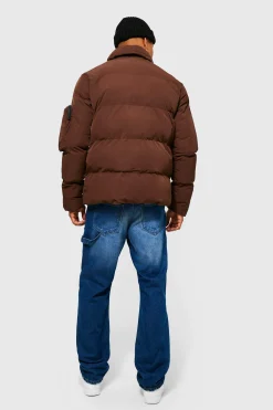 Puffer Harrington With Ma1 Pocket | BoohooMAN UK
