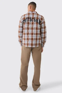 Quilted Checked Overshirt | BoohooMAN UK