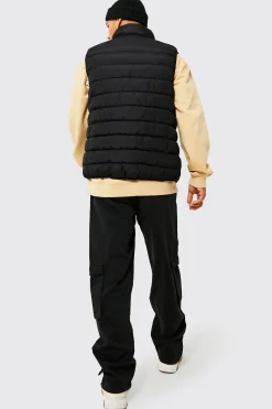 Quilted Funnel Neck Gilet | BoohooMAN UK