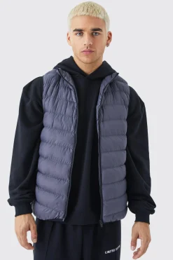 Quilted Funnel Neck Gilet | BoohooMAN UK