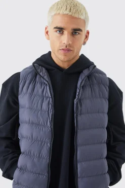 Quilted Funnel Neck Gilet | BoohooMAN UK