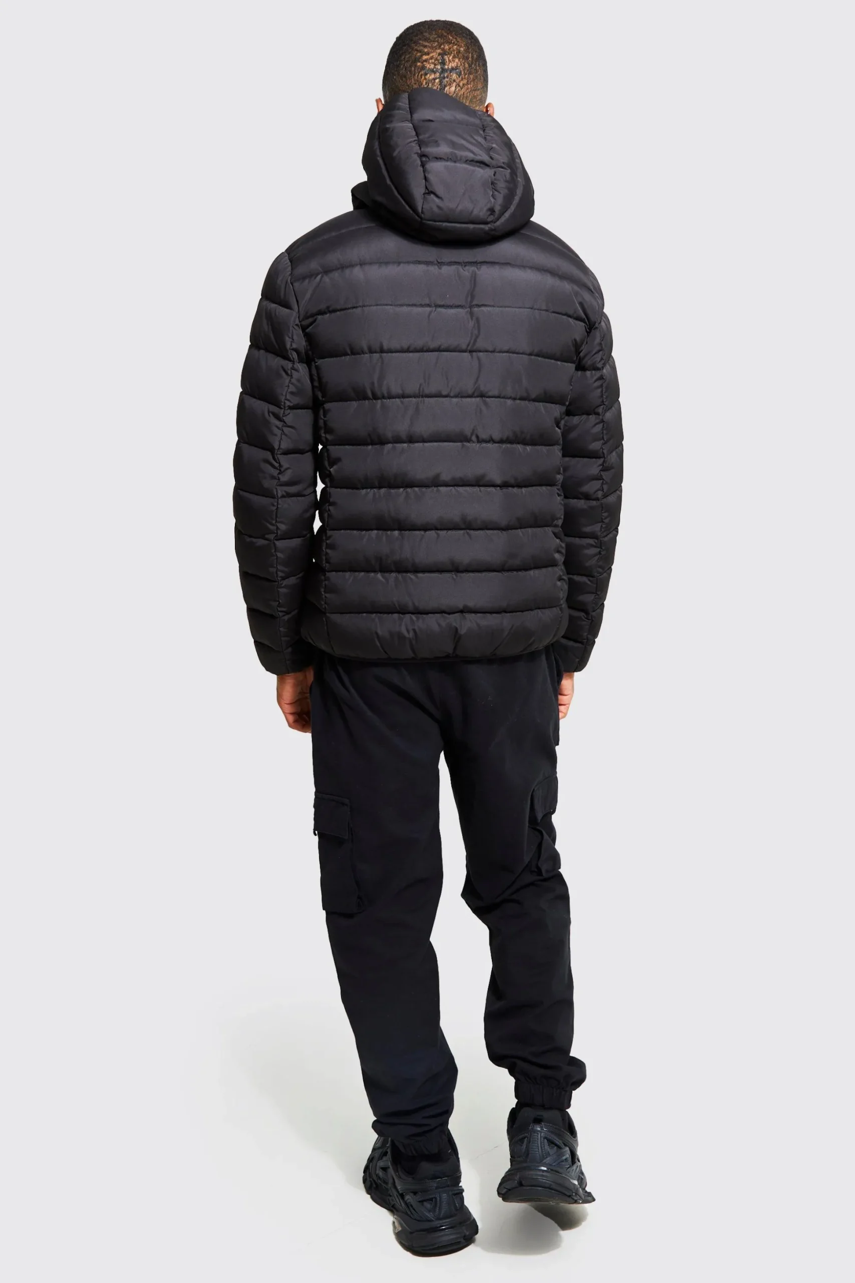 Quilted Zip Through Jacket With Hood | BoohooMAN UK