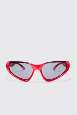 Racer Half Rimless Sunglasses | BoohooMAN UK