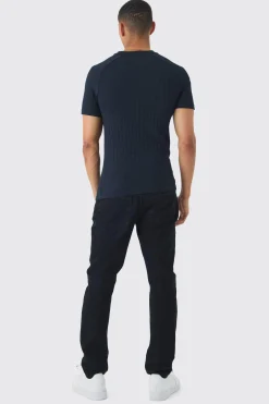 Raglan Chunky Rib Athlete T-Shirt | BoohooMAN UK