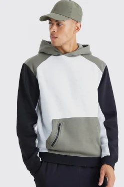 Raglan Colour Block Hooded Tracksuit | BoohooMAN UK