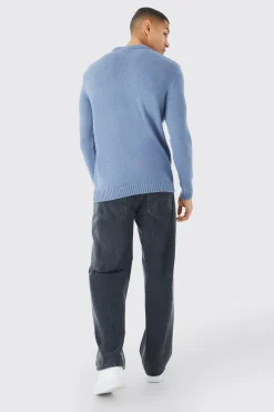 Regular B&m Embroidered Jumper | BoohooMAN UK