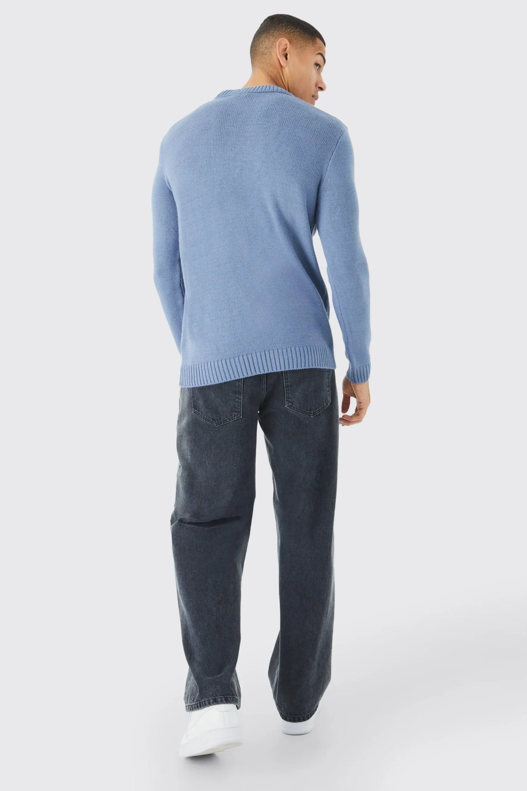 Regular B&m Embroidered Jumper | BoohooMAN UK