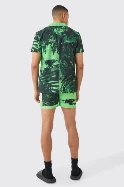 Regular Boarder Shirt & Swim Short Set | BoohooMAN UK