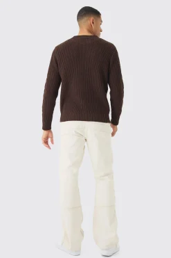 Regular Cable Knit Jumper | BoohooMAN UK