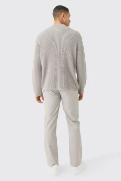 Regular Fit 1/4 Zip Funnel Fisherman Knit Jumper | BoohooMAN UK