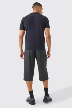 Regular Fit 1/4 Zip Knitted Polo | BoohooMAN UK