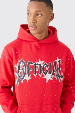Regular Fit All Over Rhinestone Official Tracksuit | BoohooMAN UK