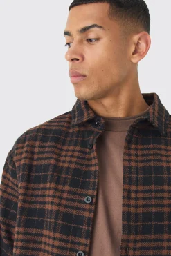 Regular Fit Boucle Overshirt | BoohooMAN UK