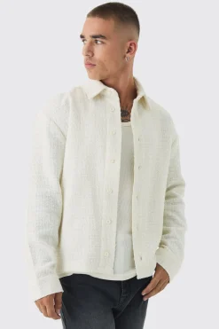 Regular Fit Boucle Overshirt | BoohooMAN UK