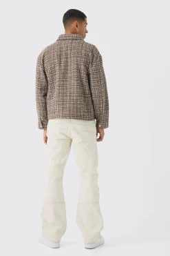 Regular Fit Boucle Overshirt | BoohooMAN UK