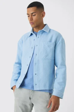 Regular Fit Boucle Overshirt | BoohooMAN UK