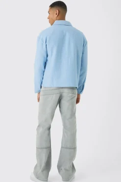 Regular Fit Boucle Overshirt | BoohooMAN UK