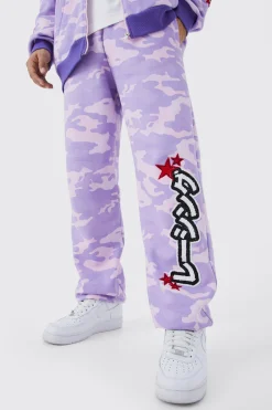 Regular Fit Camo Applique Badge Jogger | BoohooMAN UK