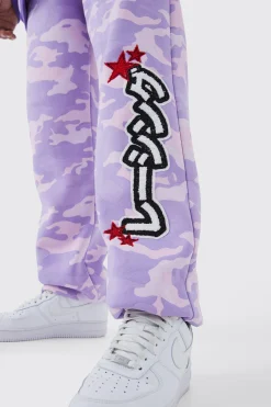 Regular Fit Camo Applique Badge Jogger | BoohooMAN UK