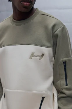 Regular Fit Colour Block Sweatshirt | BoohooMAN UK