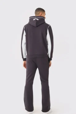 Regular Fit Contrast Stitch Ofcl Gusset Tracksuit | BoohooMAN UK