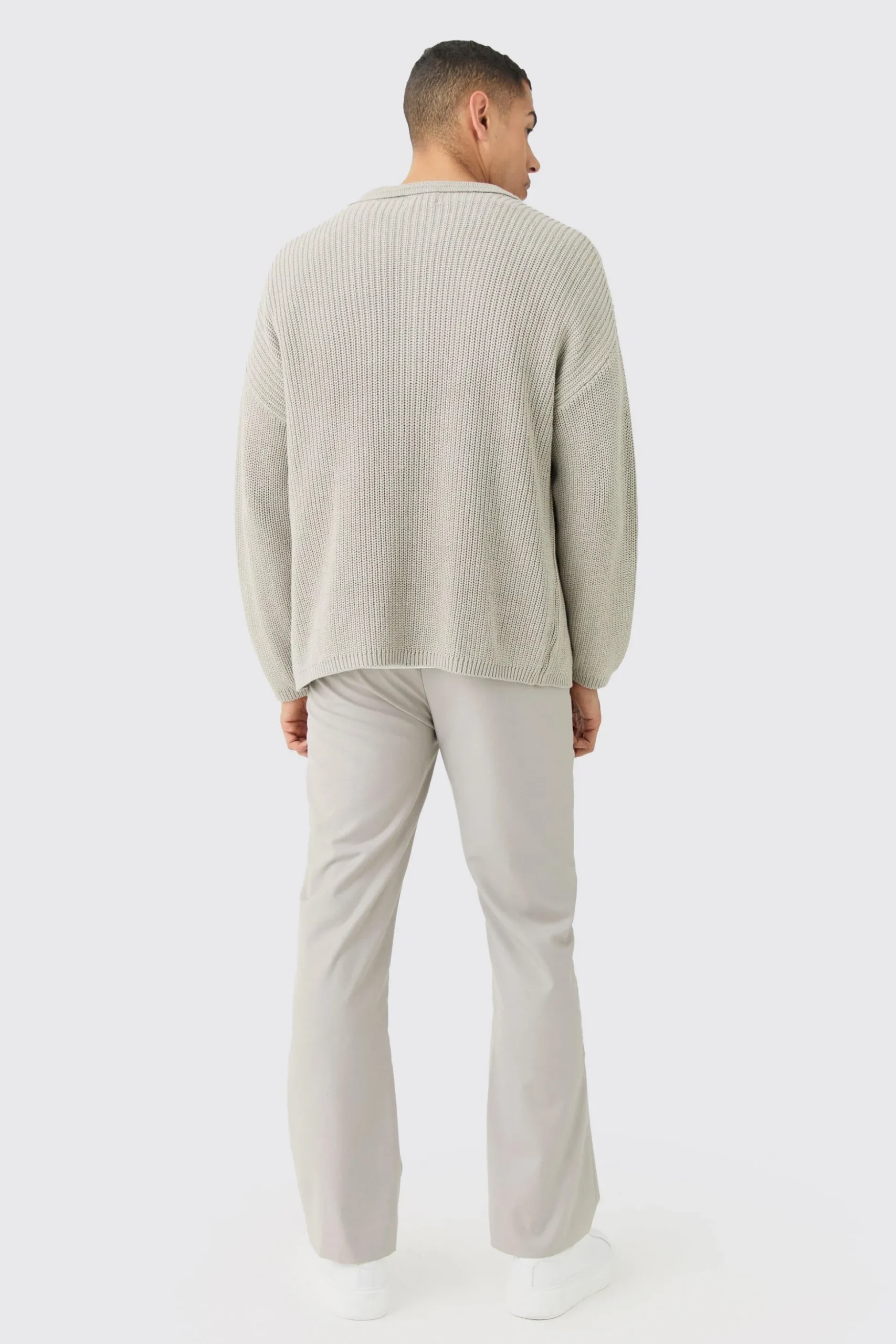 Regular Fit Dual Zip Through Fisherman Knit Jumper | BoohooMAN UK