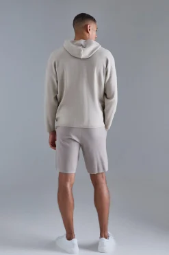 Regular Fit Dual Zip Through Knitted Hoodie | BoohooMAN UK
